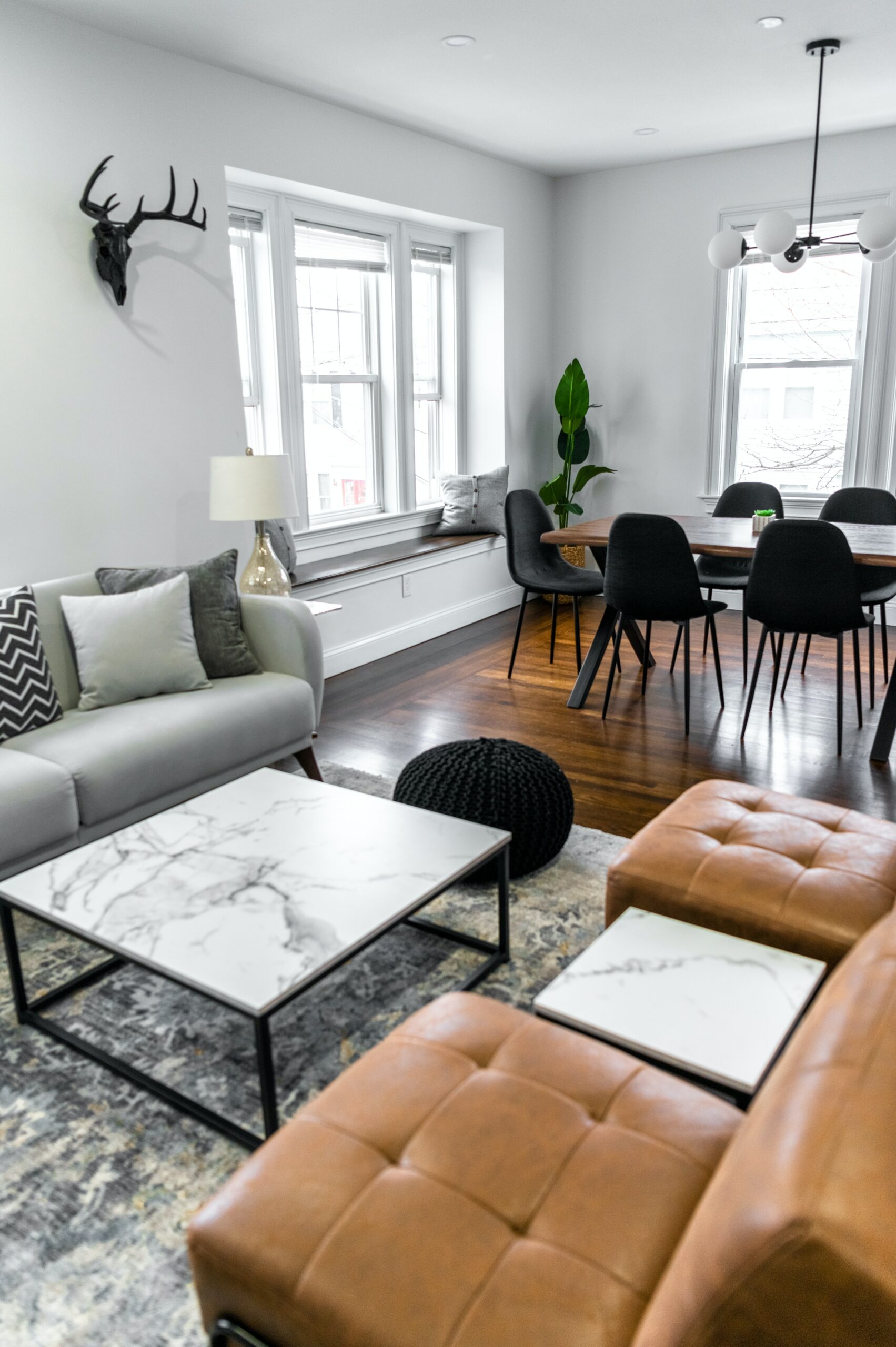 a clean dining room