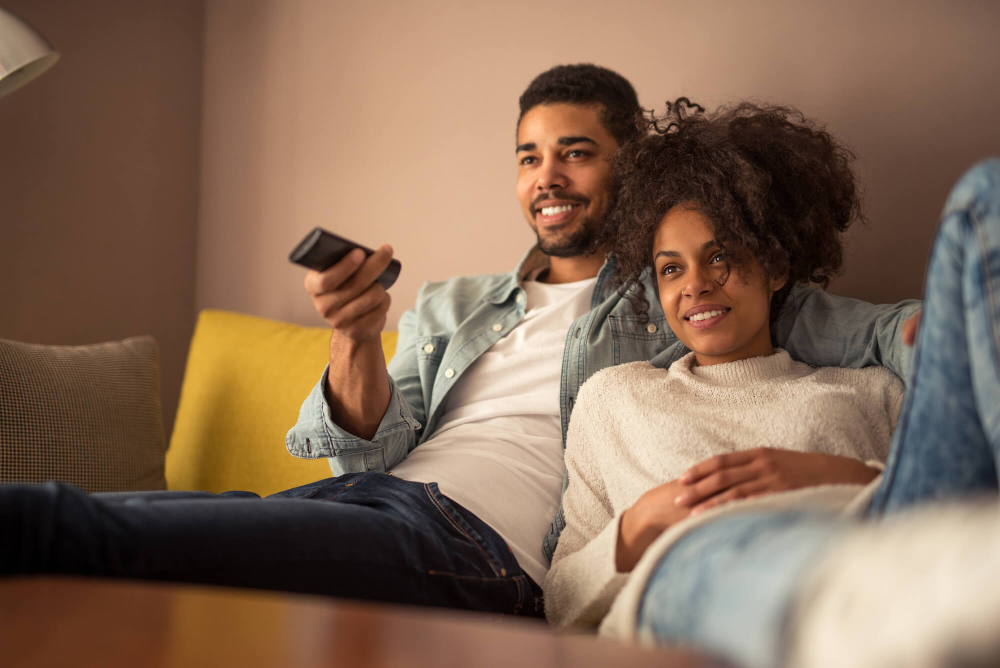 couple watching tv