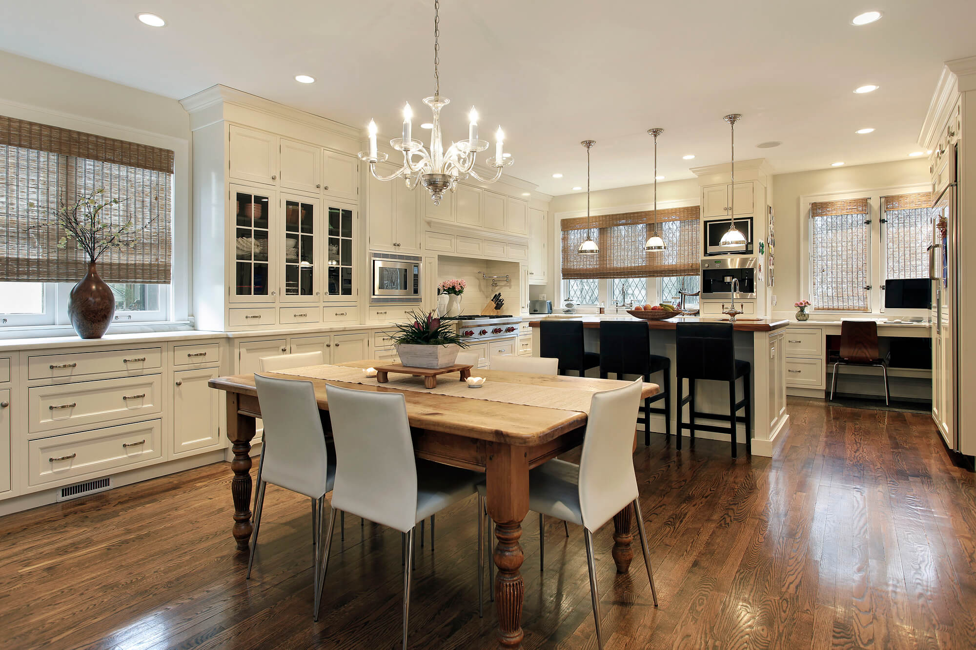 a kitchen and dining room